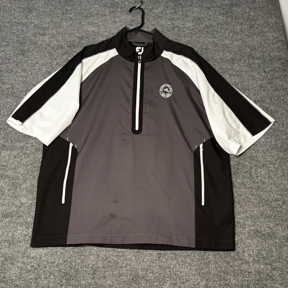 FootJoy Bethpage Black State Park courseMen's LargeSS 1/2 Zip Windshirt Jacket